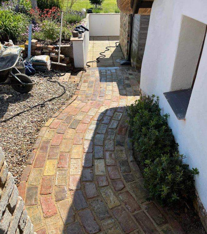 Curved Reclaimed Brick Path